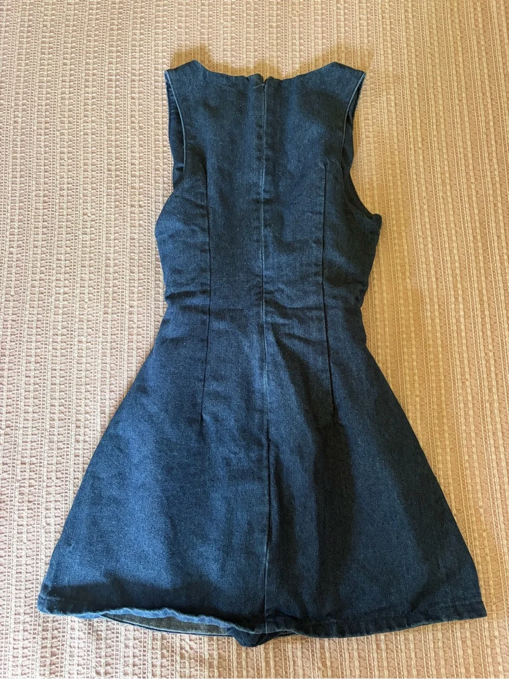 Princess Polly Denim Tie-Back/Front Dress w/ Built-In Shorts - Picture 2 of 6